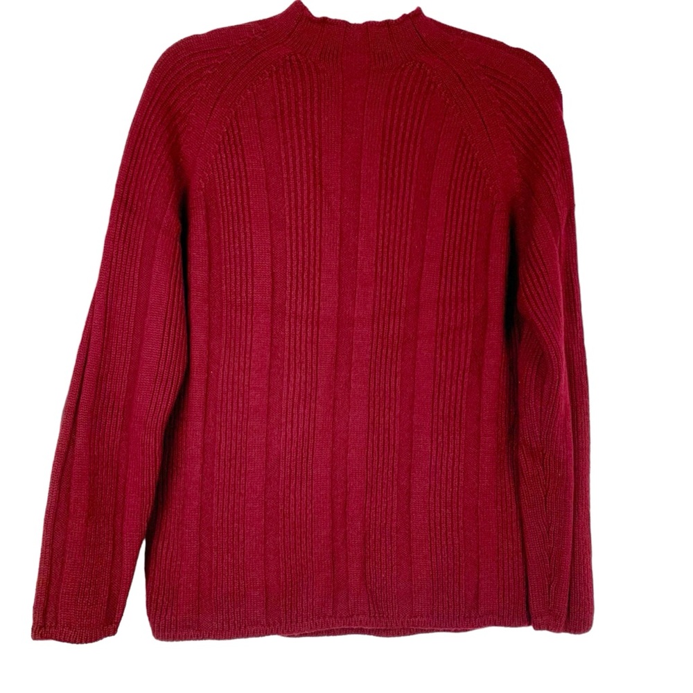 Daks London Wool Mock Neck Knit Sweater Top